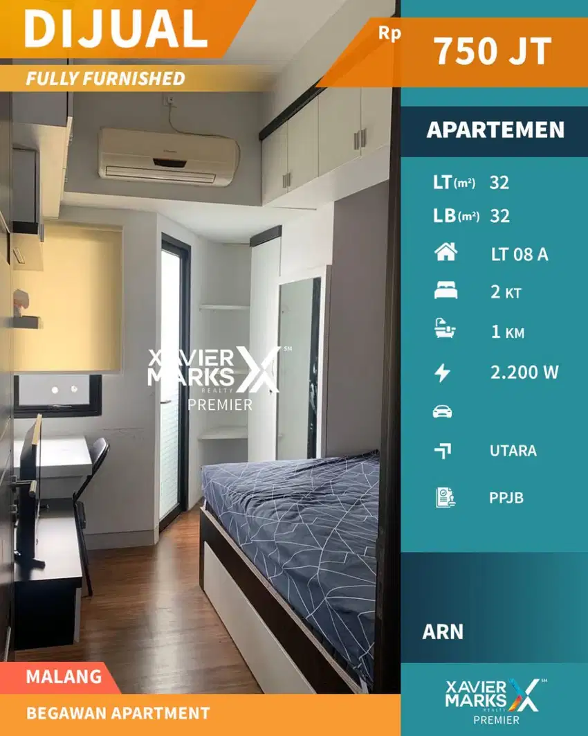 Dijual Apartemen Begawan Malang Full Furnish Kawasan Kampus