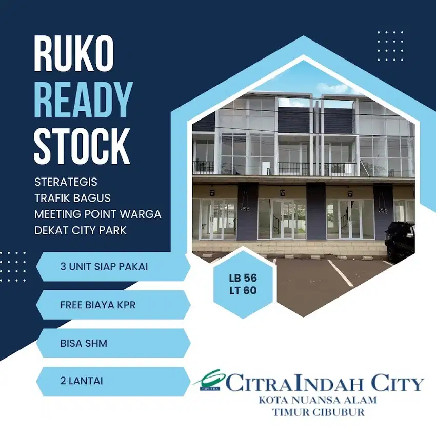 Ruko Matoa citra indah city siap huni ramai kunjungan
