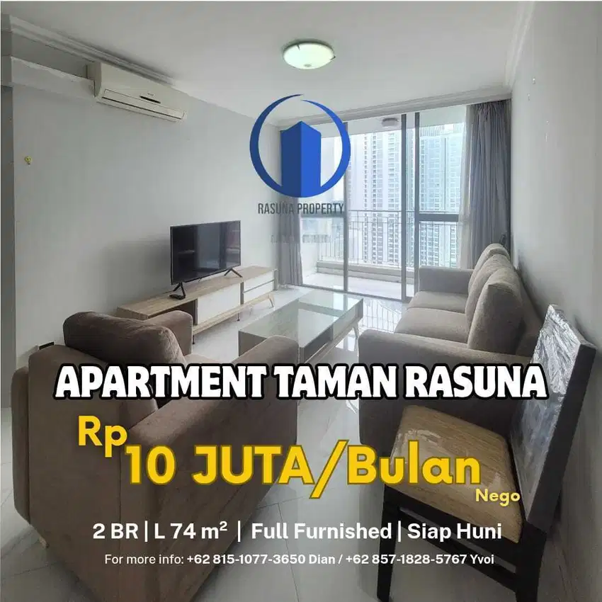 Apartment Taman Rasuna, For Rent , T 10, 2 BR, Furnished, Siap Huni