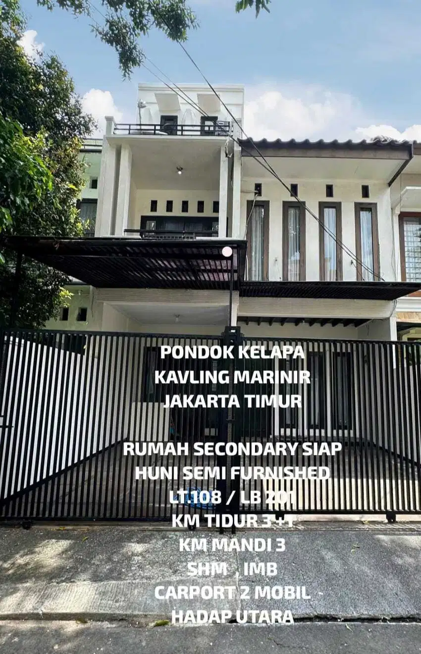 ND127 Rumah 108 m2 di Kavling Marinir Pondok Kelapa Jakarta Timur