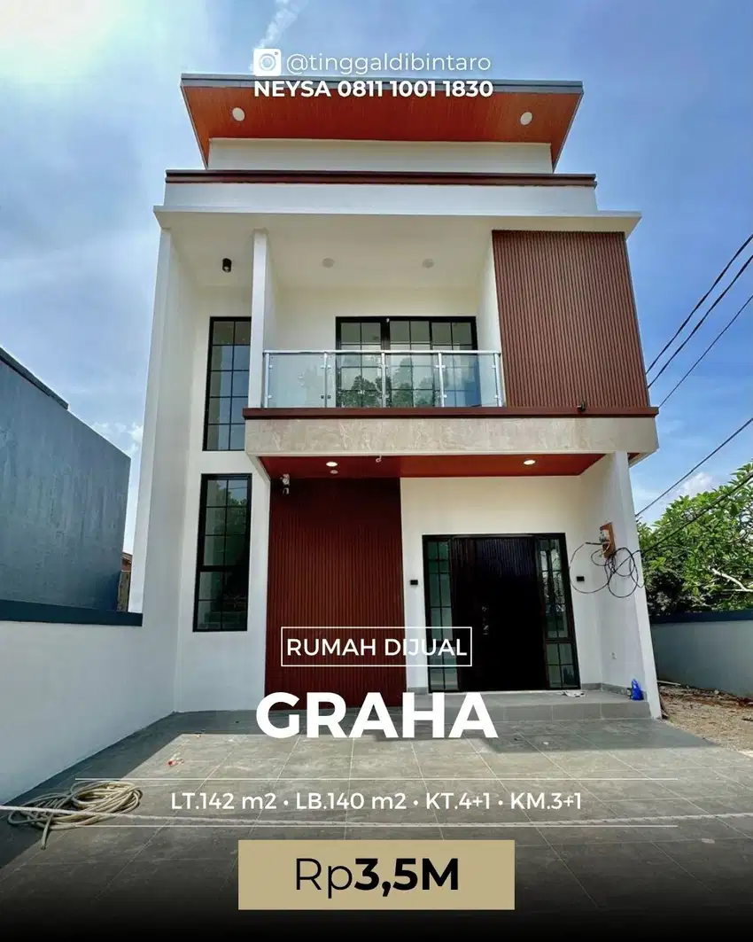 Rumah Brand New Minimalis Modern Posisi Hoek di Kiwi Graha Bintaro