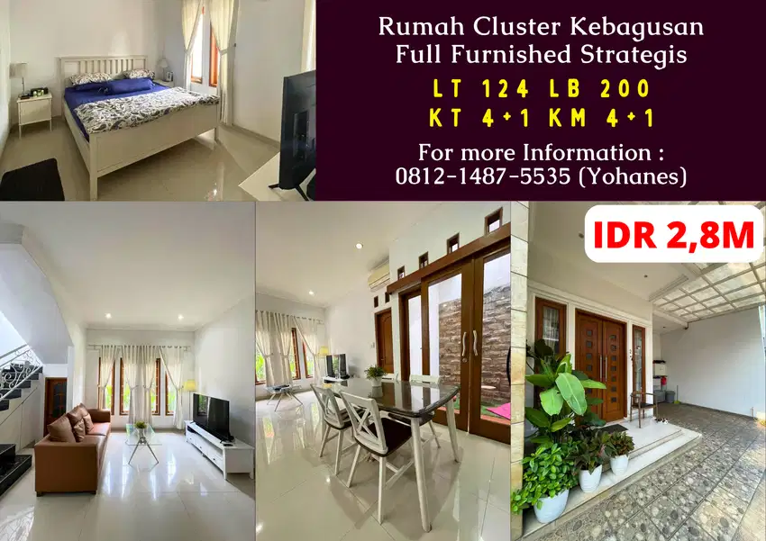 Rumah Cluster Kebagusan 124mtr Full Furnished Strategis