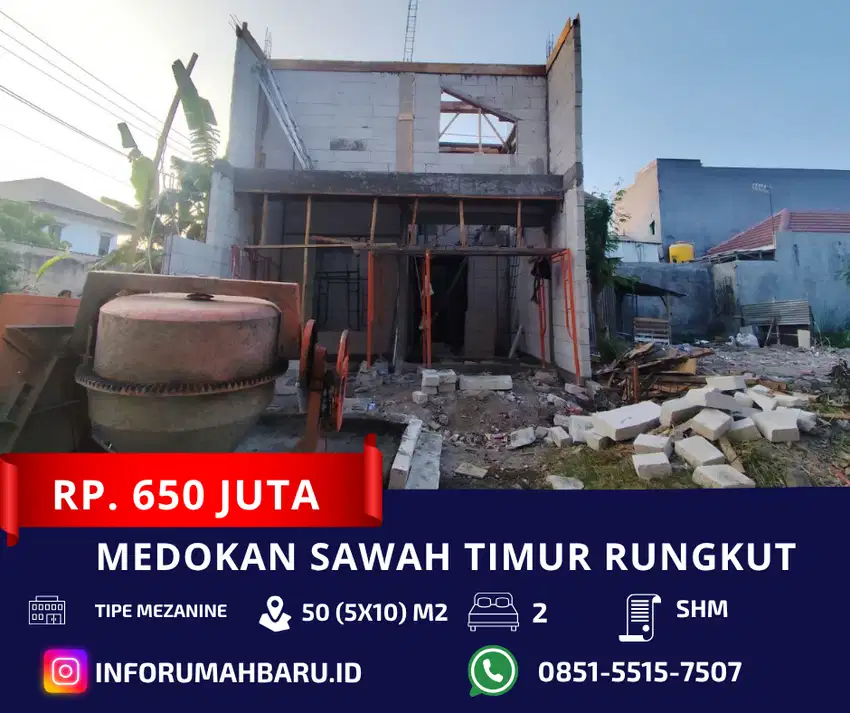 MEDOKAN SAWAH TIMUR MEZANINE ‼️Rumah Baru dekat UPN Rungkut One Gate