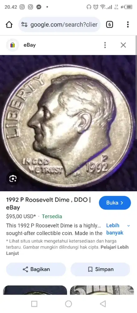 Koin One Dimes P Roosevelt