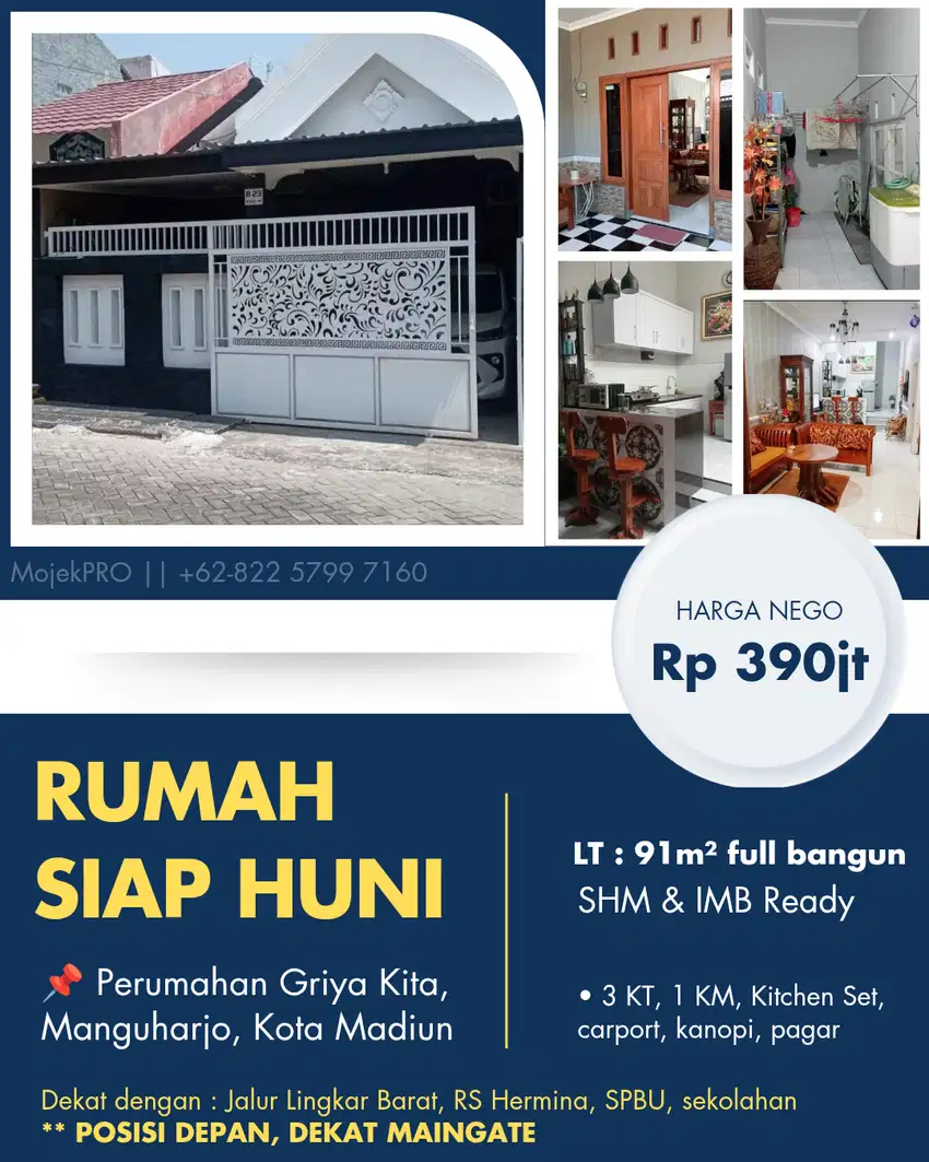 Rumah Cantik Siap Huni Dekat Ringroad Madiun