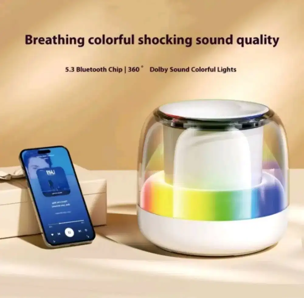 Speaker bluetooth terbaru+ RGB (PUTIH)