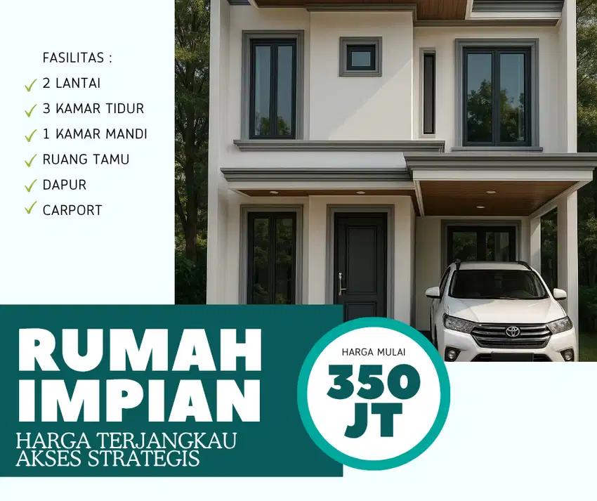 DIJUAL RUMAH 2 LANTAI 3 KAMAR HARGA TERJANGKAU UNIT TERBATAS