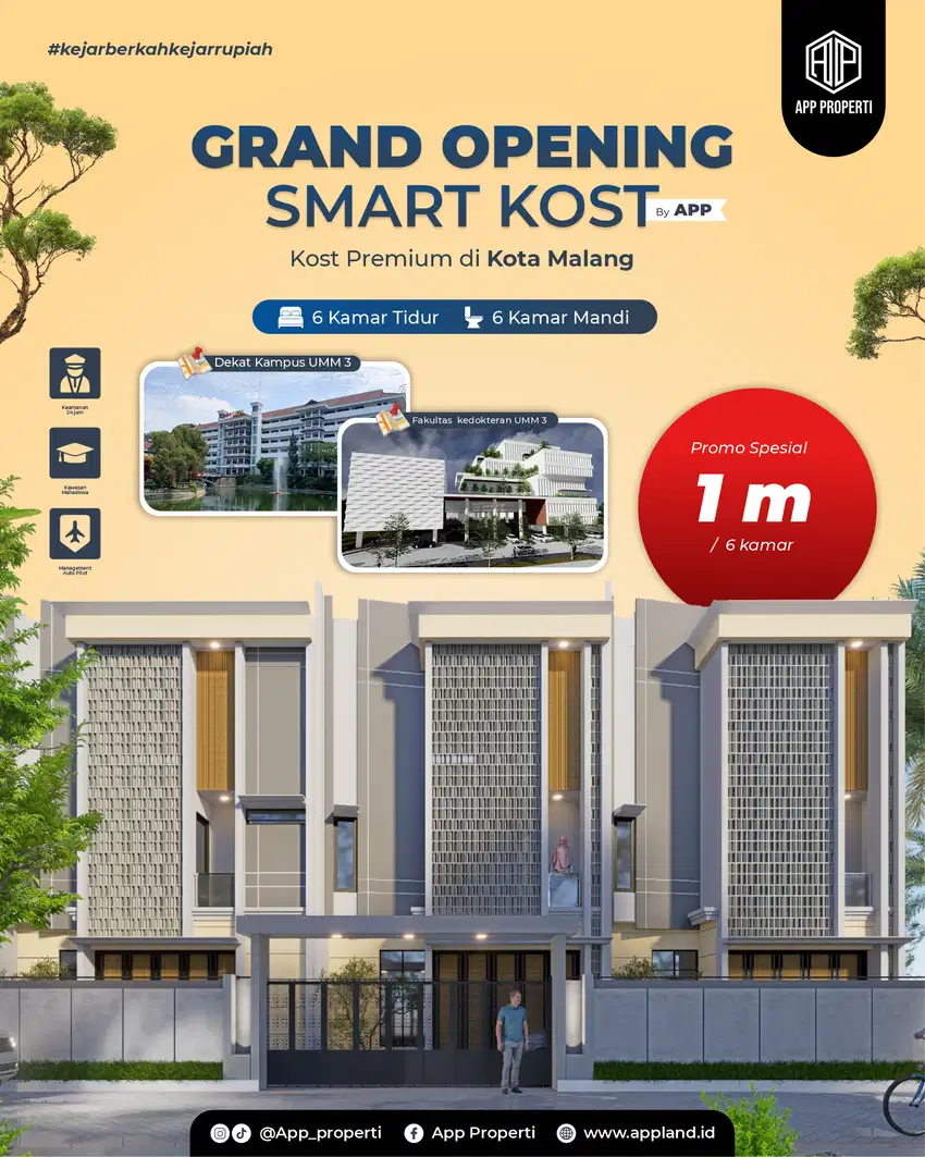 Rumah Kos Premium 6 Kamar Depan Kampus UMM Kota Malang