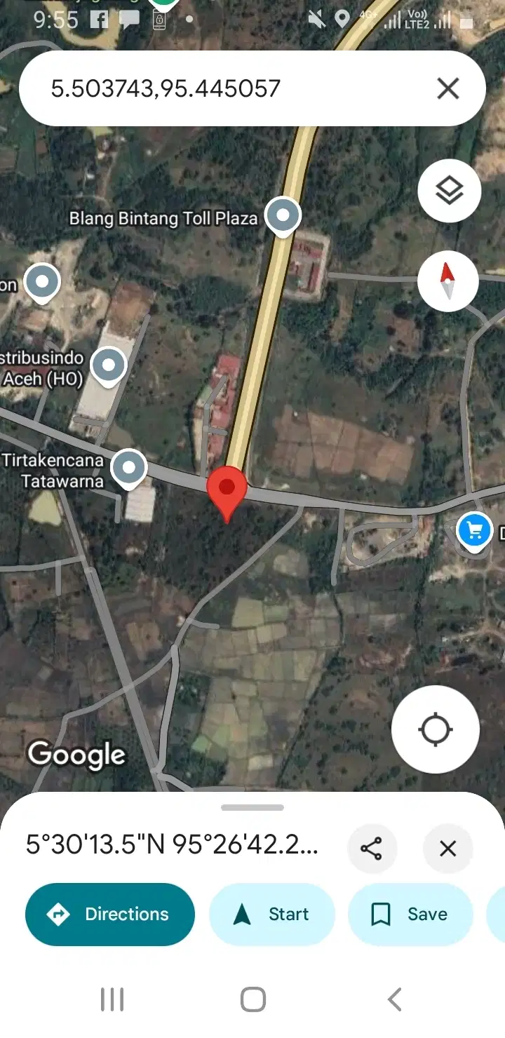 Jual tanah depan jln tol blang bintang