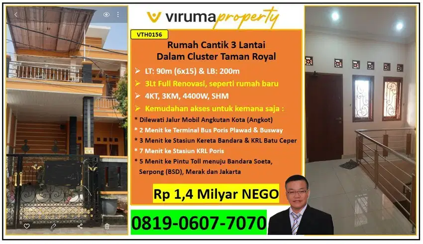 VTH0156 - Rumah Cantik, Dekat Stasiun KRL, Terminal & Toll Taman Royal