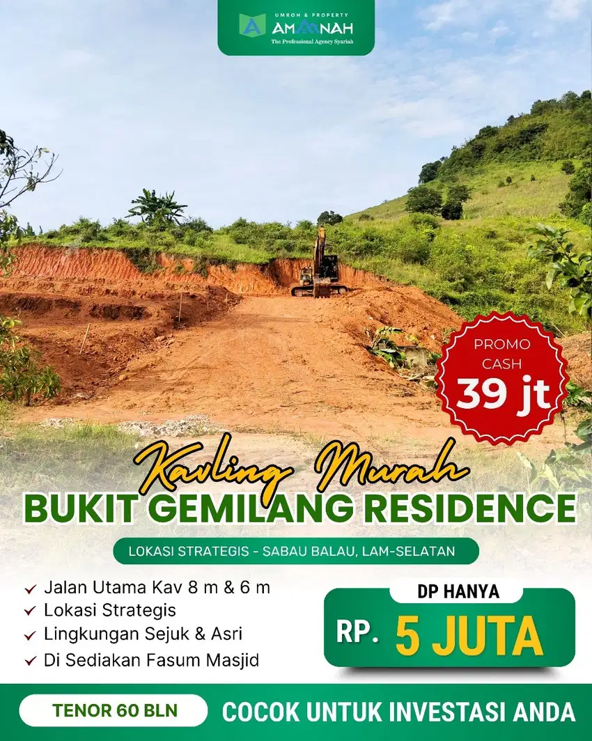 TANAH KAVLING MURAH BUKIT GEMILANG RESIDANCE HARGA PROMO