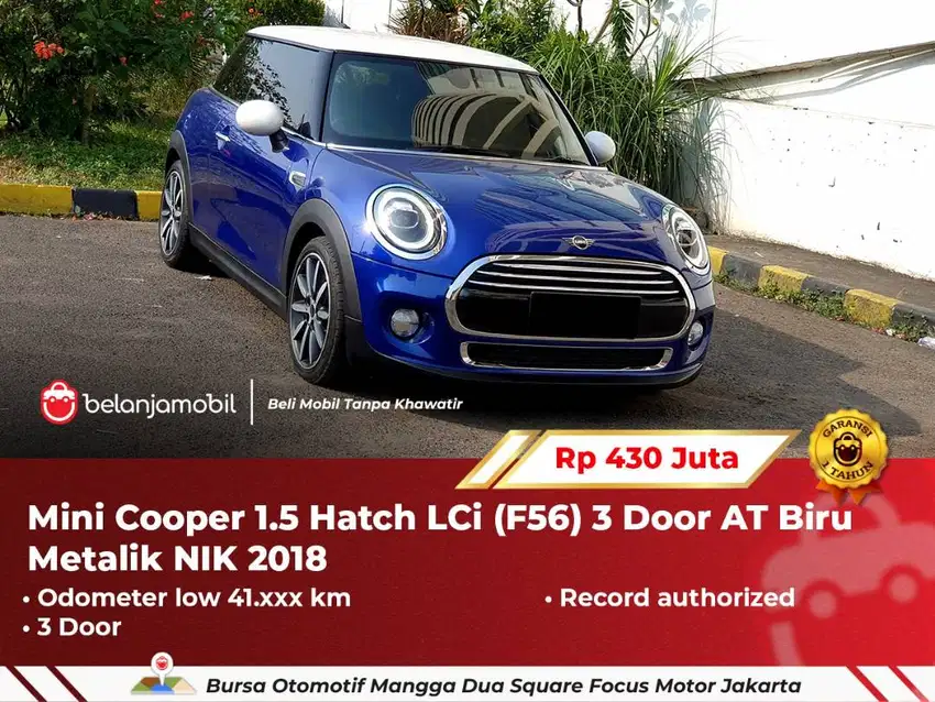 [ GARANSI 1TH ] Mini Cooper MiniCooper 1.5 LCi AT Biru 2018/2019