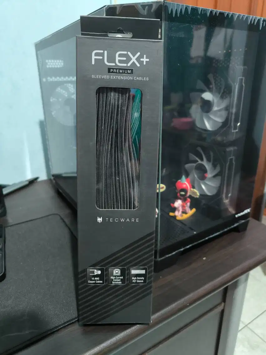 Tecware FLEX+Plus Premium PSU Extension Cables Set - Chrome Black