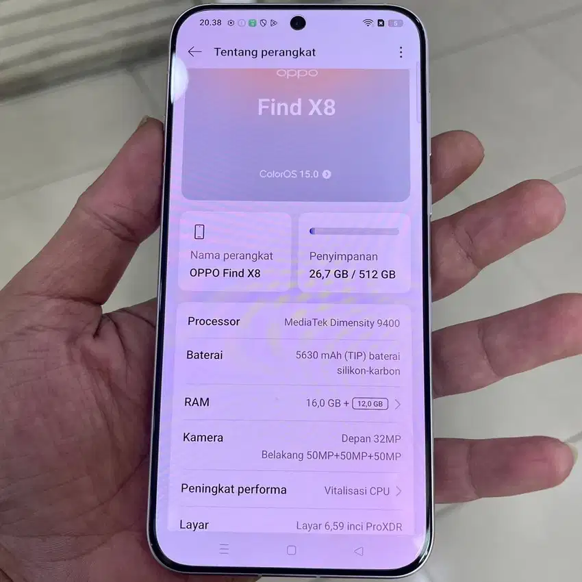 Oppo find x8 ram 16 / 512 resmi fullset original garansi