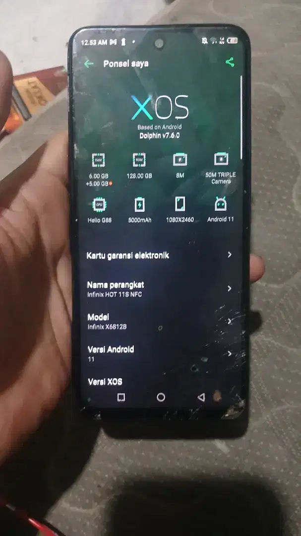infinix hot 11s nfc 6/128 batangan
