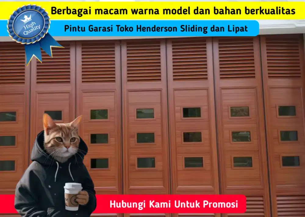 Gerbang Pintu Garasi Kantor Ruko Bengkel Henderson Sliding Lipat
