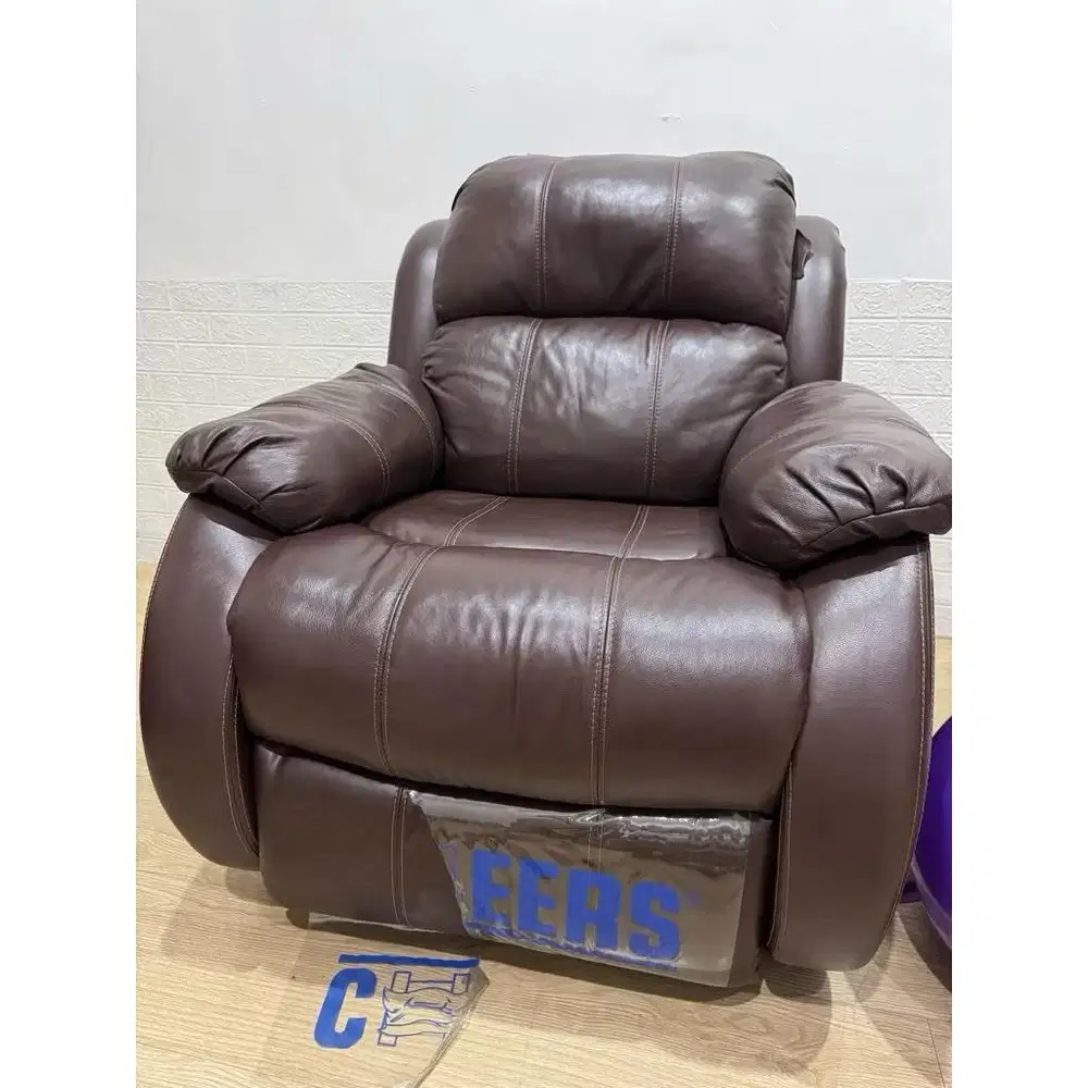 Preloved sofa recline cheers original kulit sapi 99,9% like new