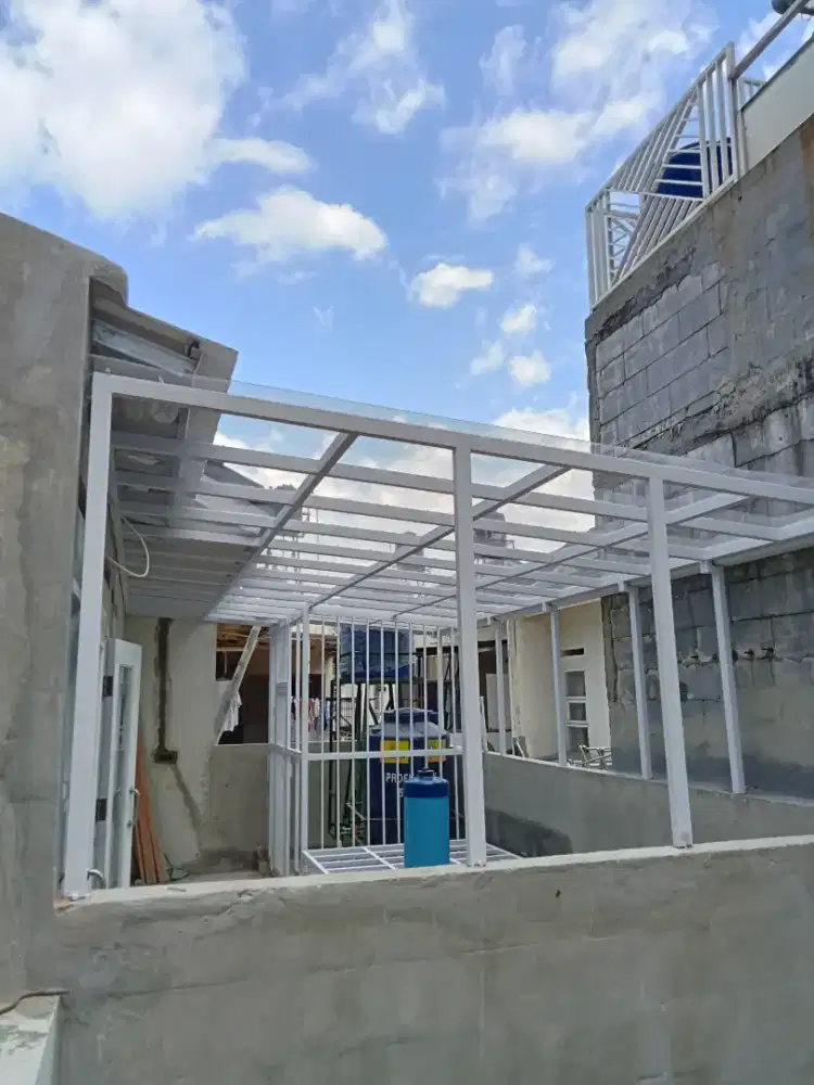 Kanopi rangka hologalvanis atap solarflat 1, 2mm