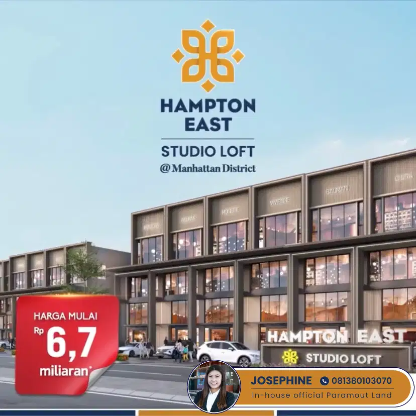 Ruko Hampton East Gading Serpong Dekat Boulevard Jalan Raya
