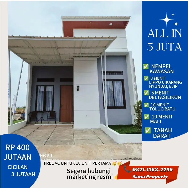 RUMAH DIJUAL LIPPO CIKARANG KAVLING HIILSIDE CIKARANG DP 0 %