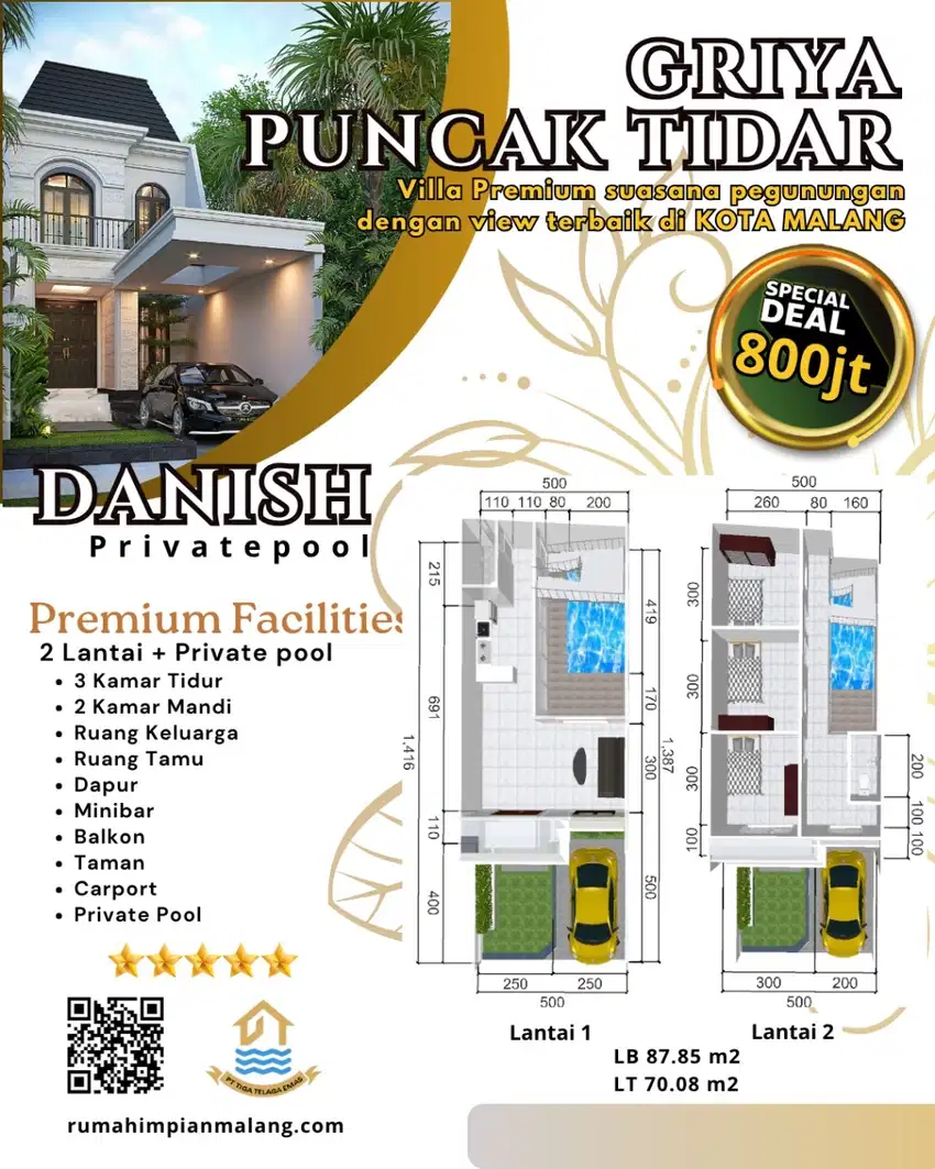 Di jual rumah Villa kota malang