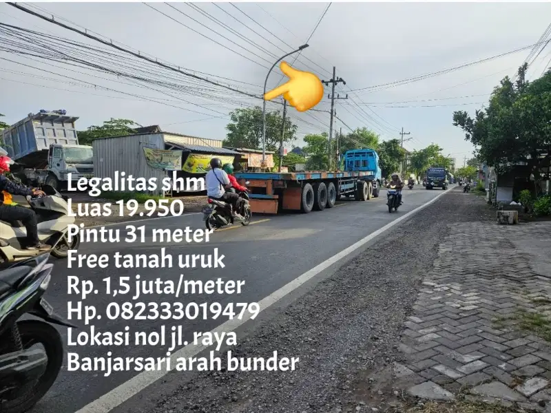 Termurah tanah nol jl raya banjarsari cerme gresik