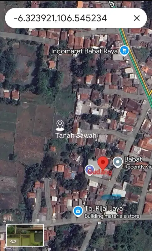Dijual Tanah Gudang Pool Di Jalan Raya Legok SHM