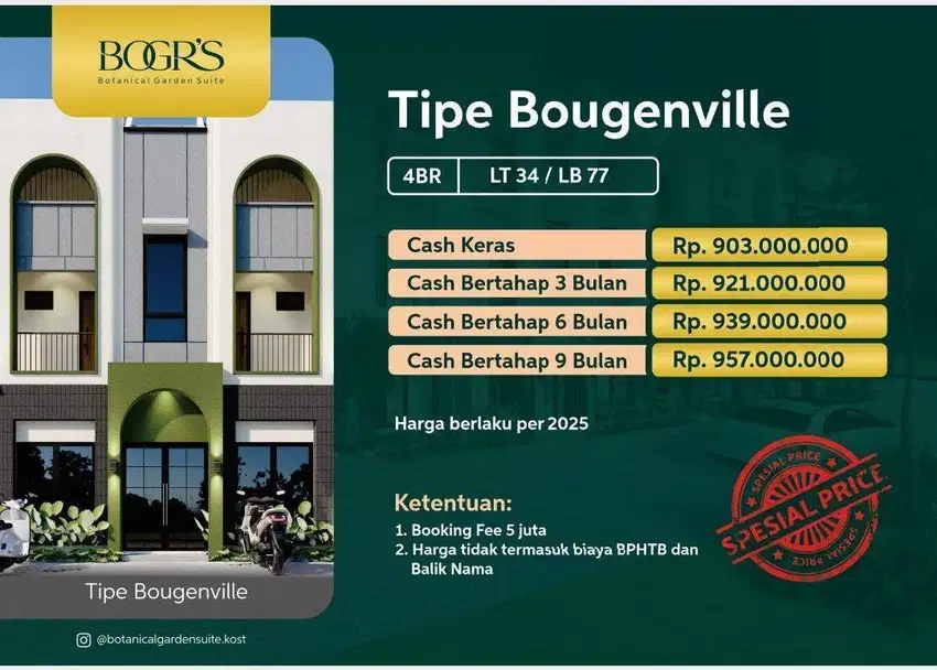Rukost Premium Full Furnished Dikawasan IPB Bogor