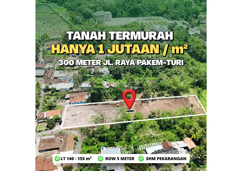 1 Jutaan Dijual Tanah Di Jalan Kaliurang Pakem Sleman Cocok Villa