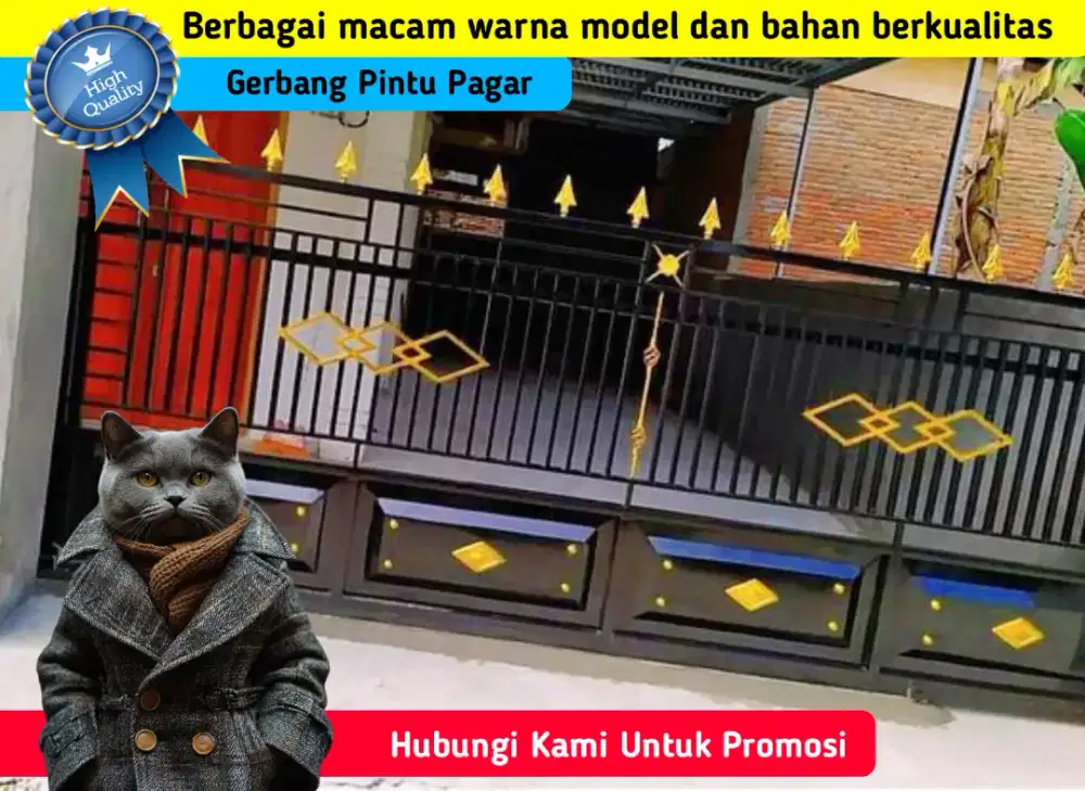 Gerbang Pintu Pagar Kantor Industri Ruko Bank Model Terbaru
