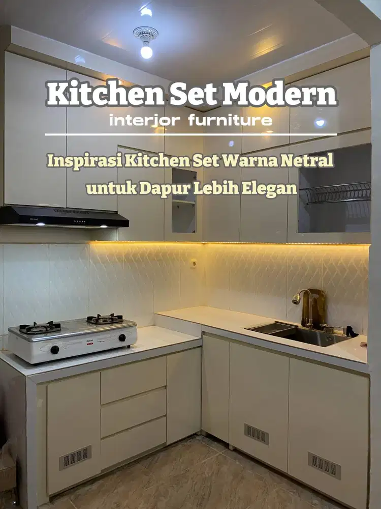 CUSTOM KITCHEN SET L-SHAPE/KITCHEN SET WARNA NERTAL