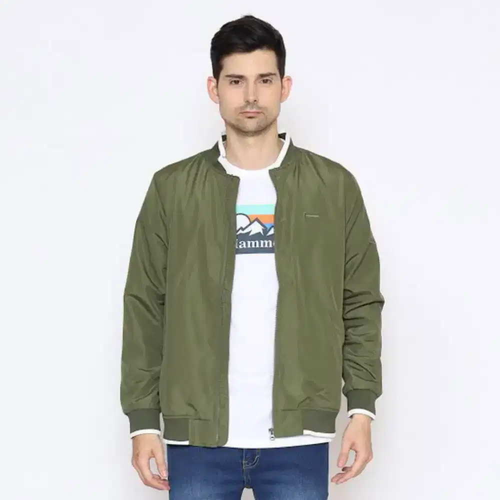 Jaket Bomber Hammer Green Army Size L