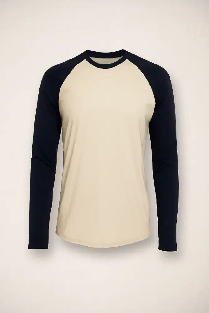 Kaos Raglan Cotton Combed 30S Navy - White Misty