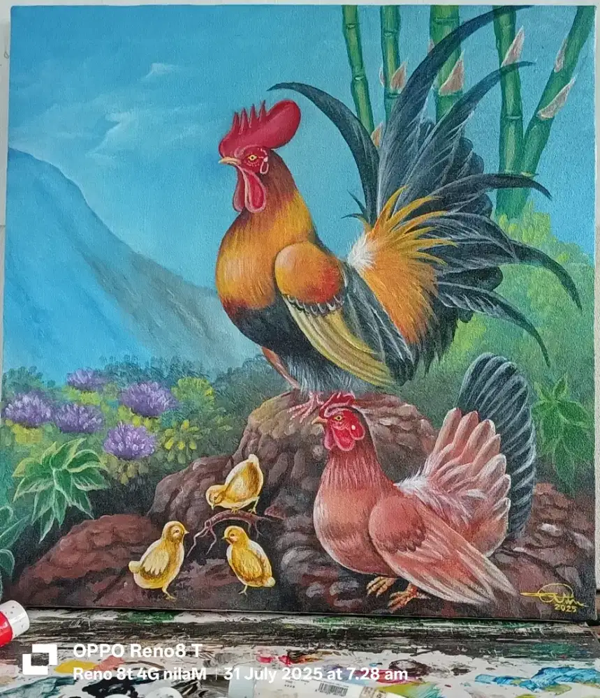 Lukisan ayam dan anak anaknya