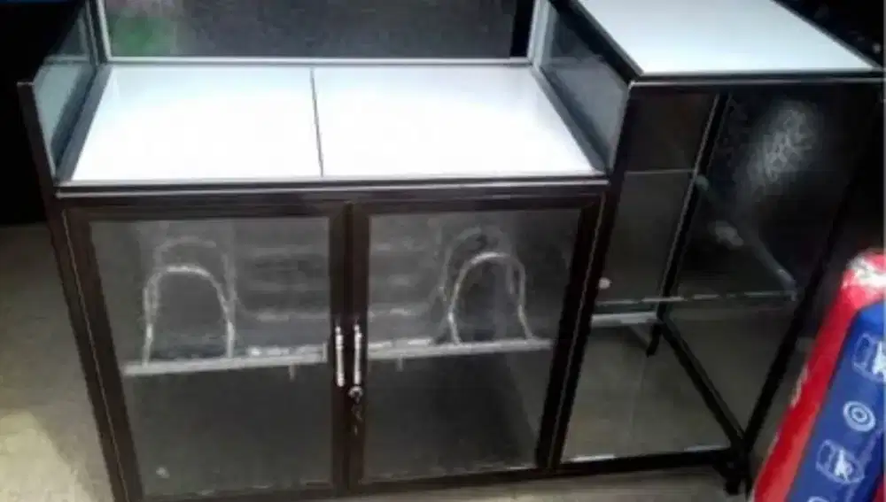 Rak Kompor & Rak Piring Aluminium Frame Coklat Kaca Es 118-90