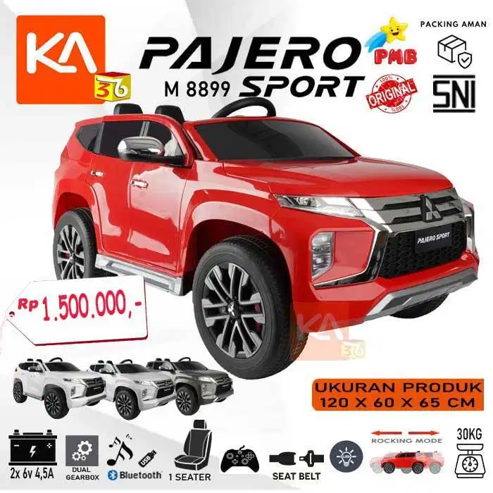 Mainan Mobil Aki Anak Mitsubishi Pajero Sport Lisensi PMB M 8899