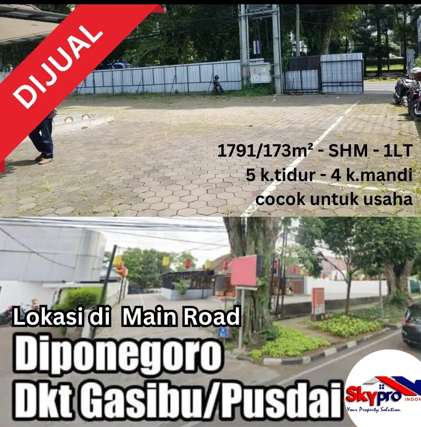 DIJUAL RUMAH di Main Road Diponegoro - Gedung Sate, Bandung