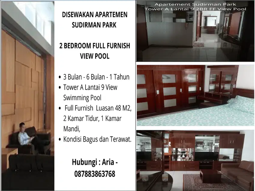 Sewa Apt Sudirman Park 2 BR FF, Tower A Lt 9 View Pools