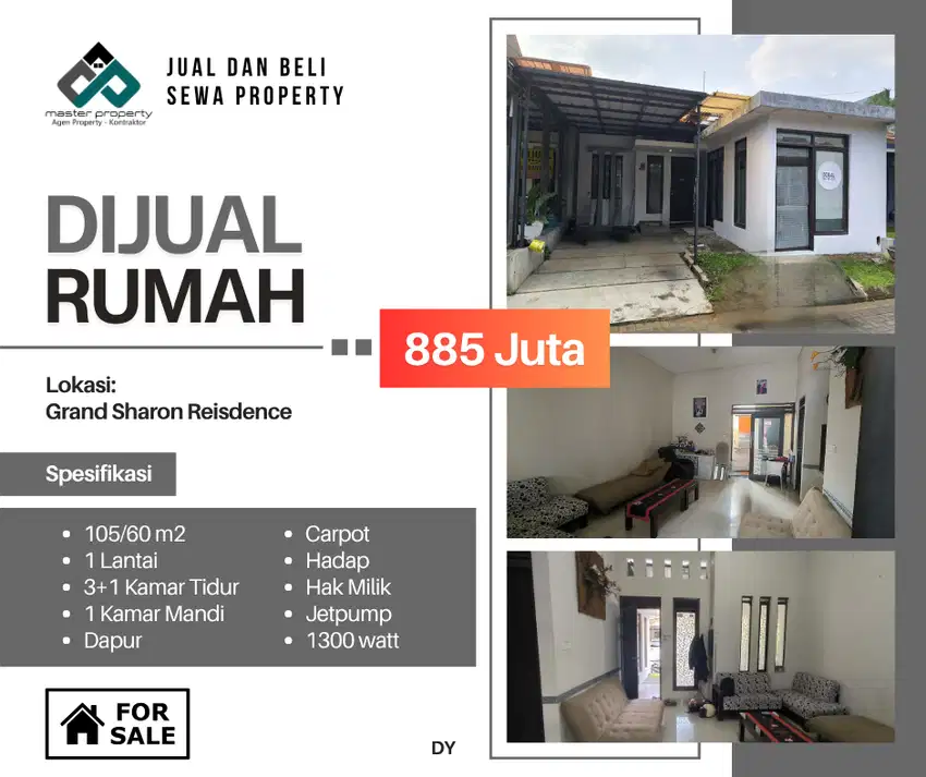 Jual cepat rumah di Grand Sharon residence dalam cluster nyaman aman