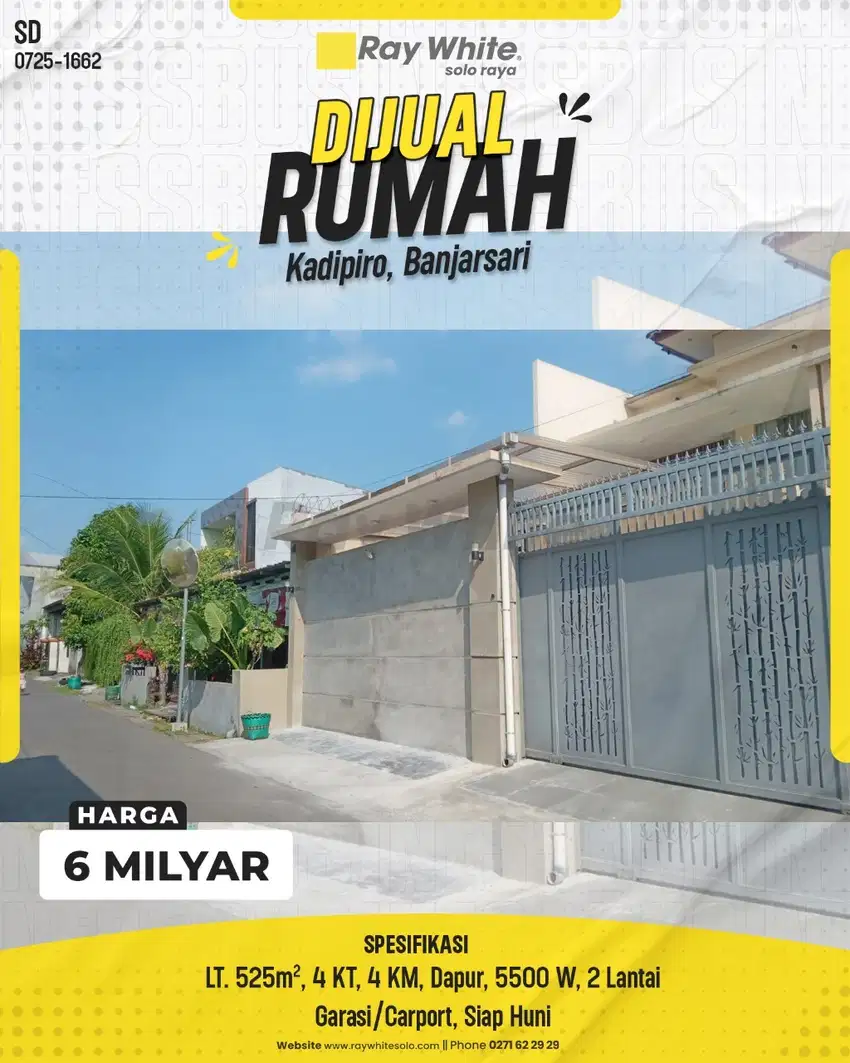 Dijual Rumah Mewah 2 Lantai: Kadipiro, Banjarsari – Siap Huni&Tinggal