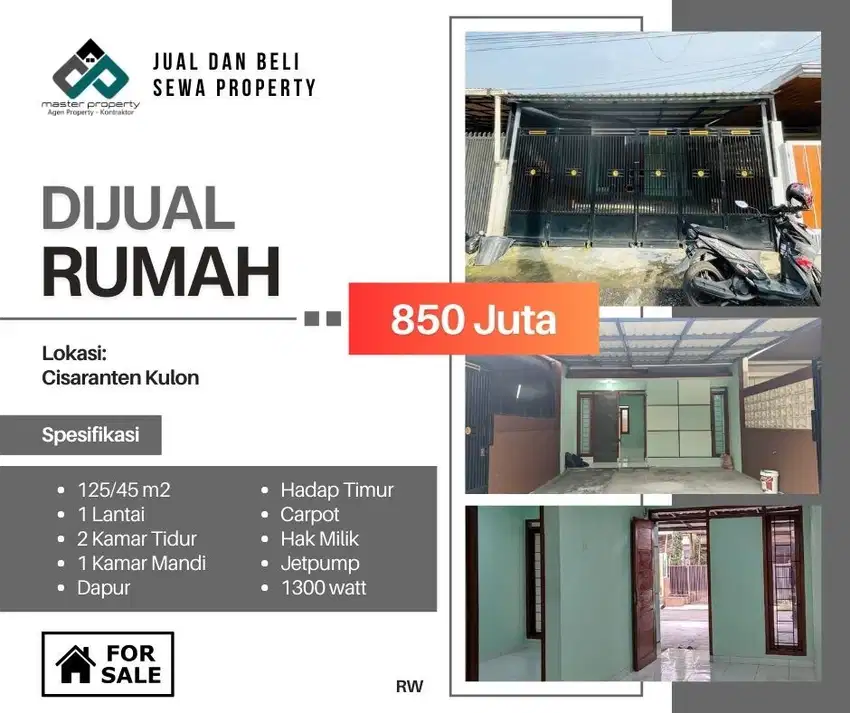 Jual cepat rumah 1 lantai 800 jutaan di Cisaranten Kulon Arcamanik