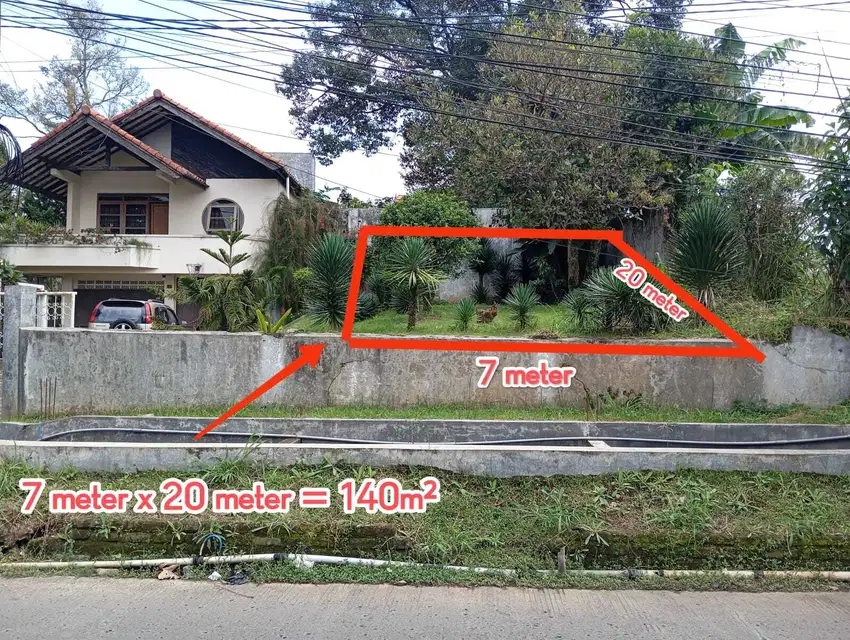 Tanah Siap Bangun Mainroad diSariwangi 7x20 meter