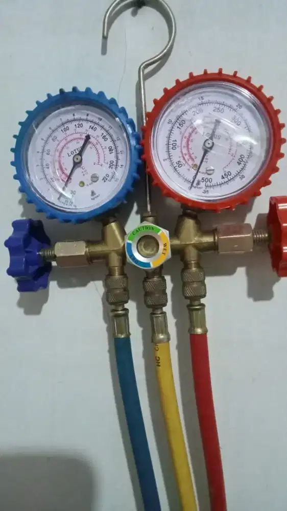 Manifold Pressure Gauge Second Double Alat Pengukur Freon
