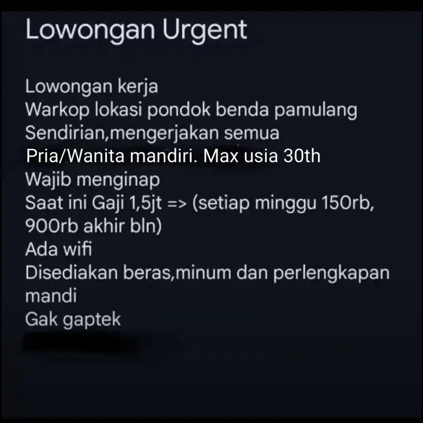 Lowongan kerja warkop