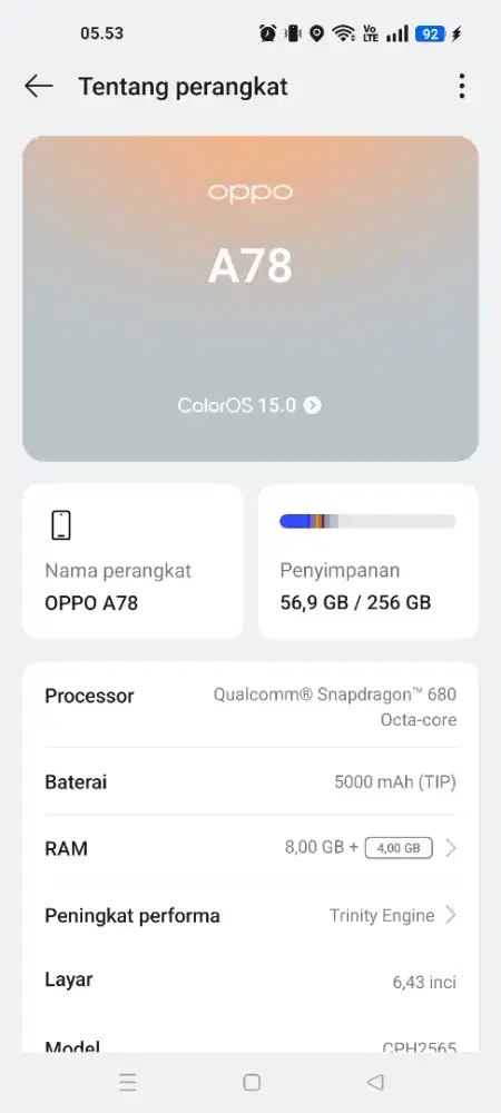 Oppo A78 8/256GB