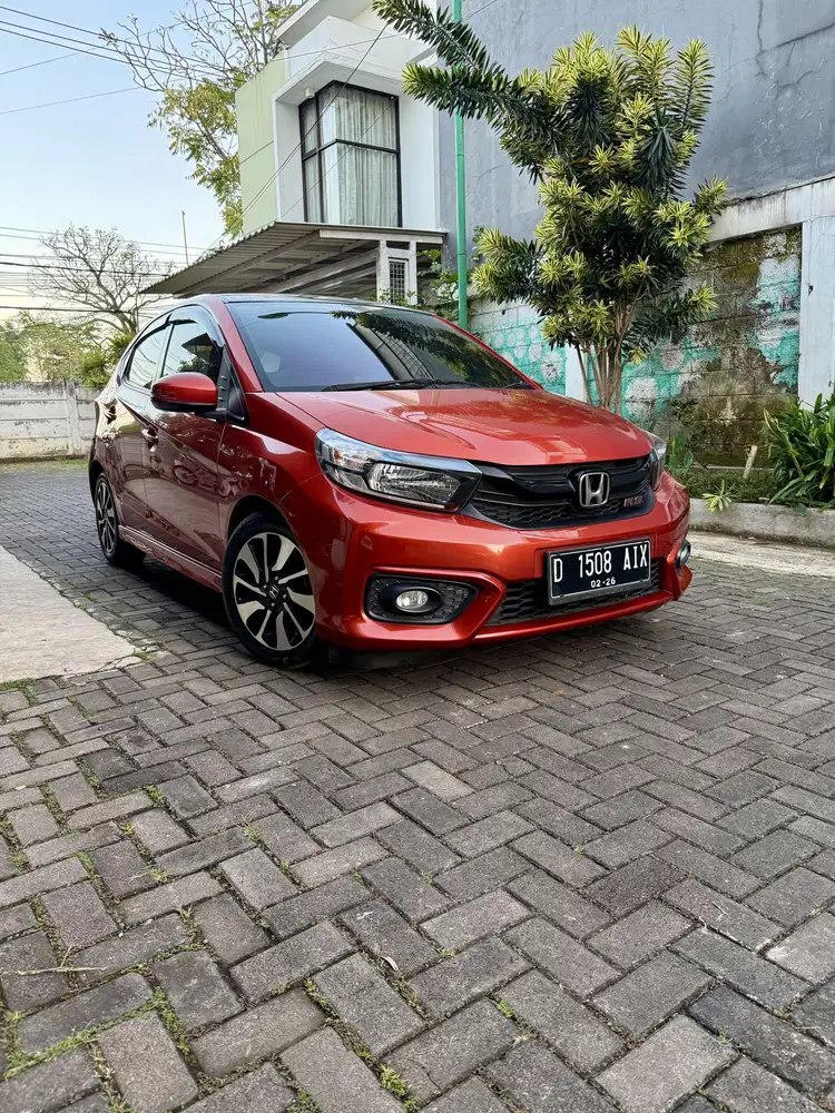 Honda Brio Rs AT 2021 Matic oranye mulus terawat orange kuning bata