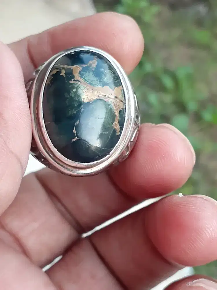 Batu pirus persia hijau lawasan abdul rojak urat emas