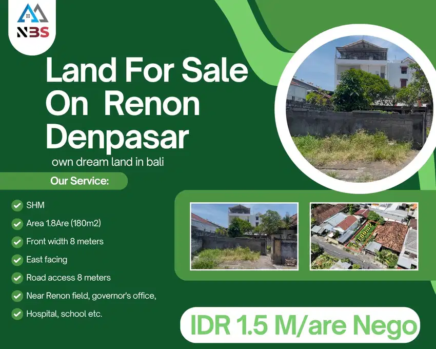 FOR SALE TANAH TUKAD BATANG HARI RENON DENPASAR