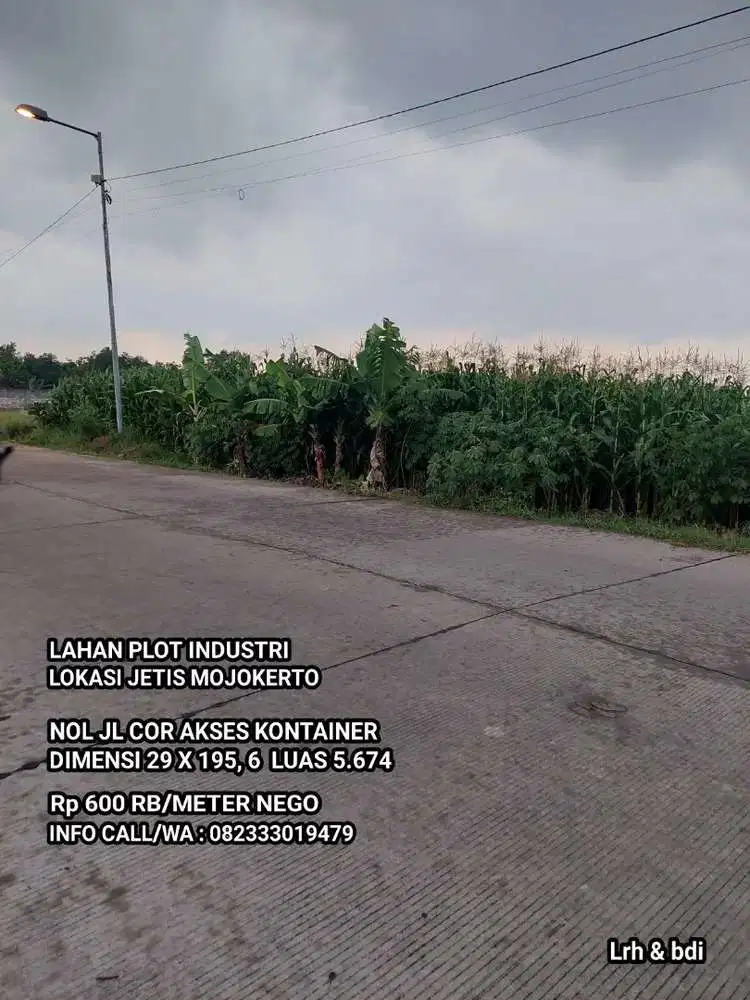 Lahan plot industri jetis mojokerto