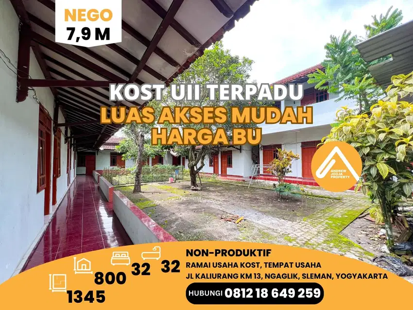 UII Terpadu Kaliurang Rumah Kos Tempat Usaha Rumah Induk Strategis
